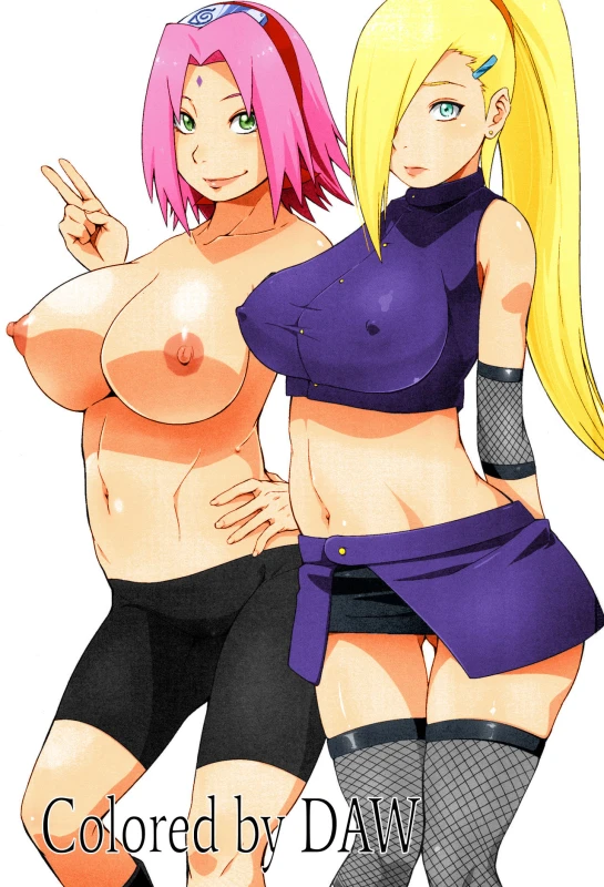 (C92) [Karakishi Youhei-dan Shinga (Sahara Wataru)] Botan to Sakura (Naruto) [English] [Colorized]_01